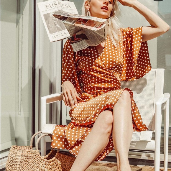 re:named Dresses & Skirts - Re:Named | Worn Once polka-dot wrap dress